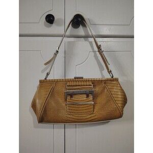 Charles David Alligator Skin Baguette Purse Shoulder Bag